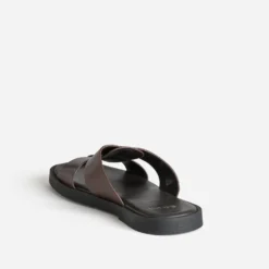 Mule marron cuir