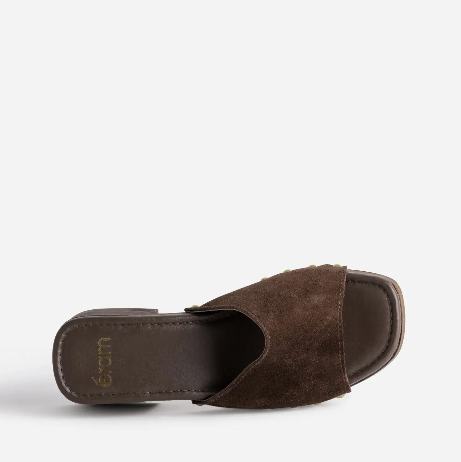 Mule marron cuir velours