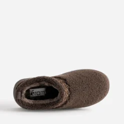 Mule marron sherpa bouclette fourrée