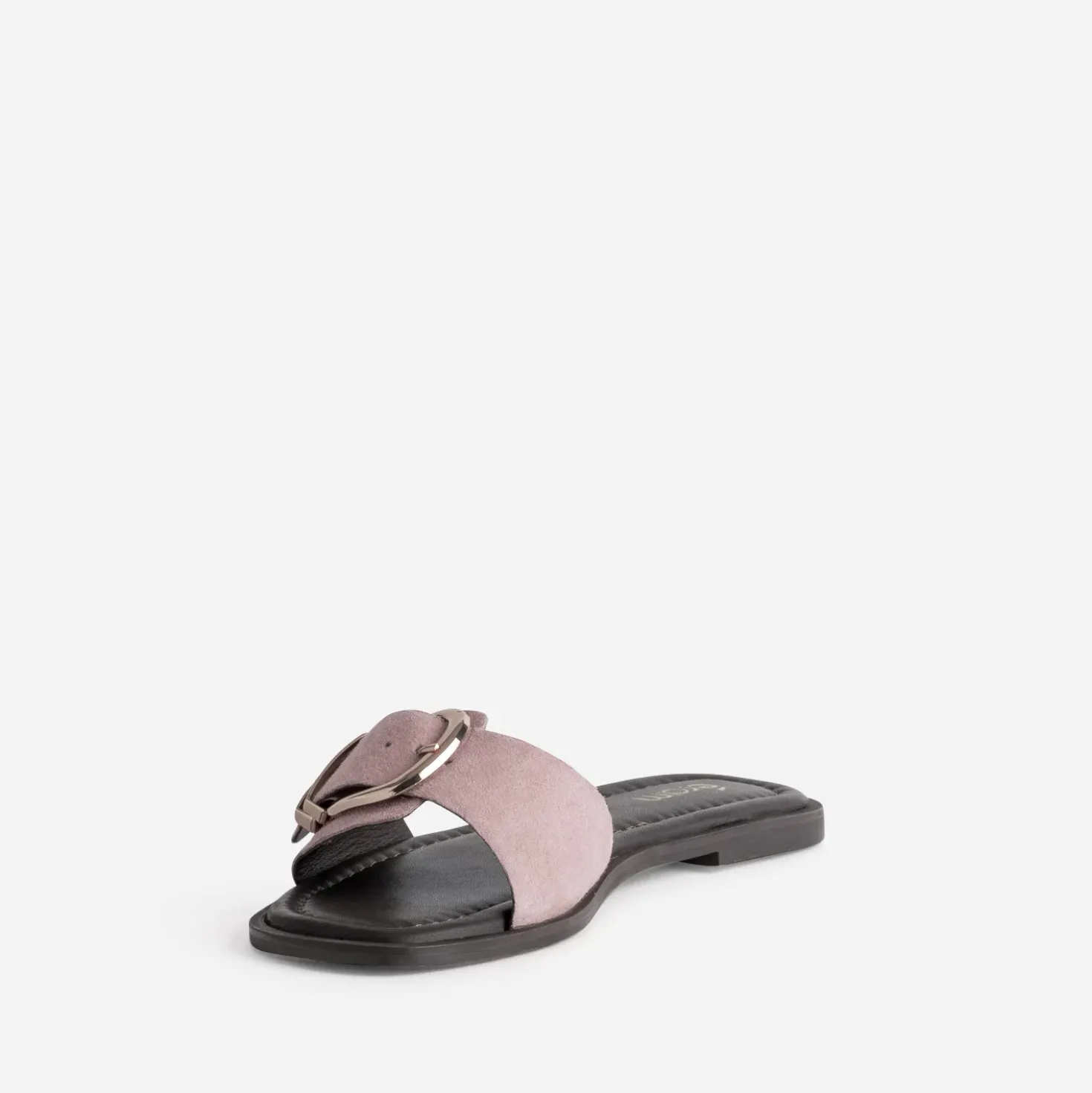 Mule rose cuir velours