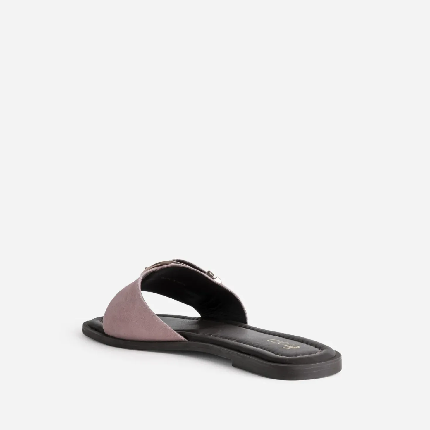Mule rose cuir velours