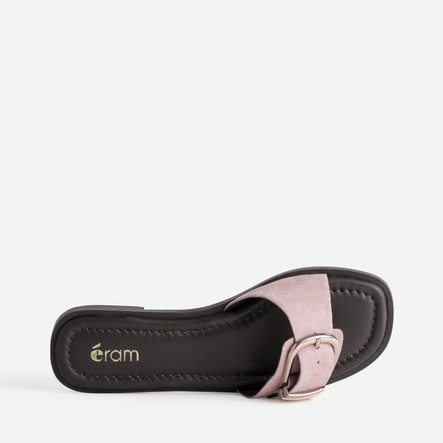 Mule rose cuir velours
