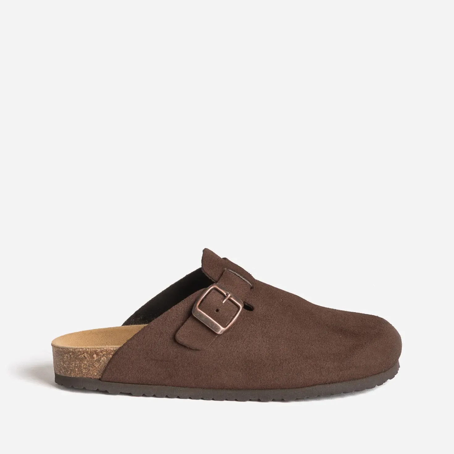 Mule-sabot marron cuir velours