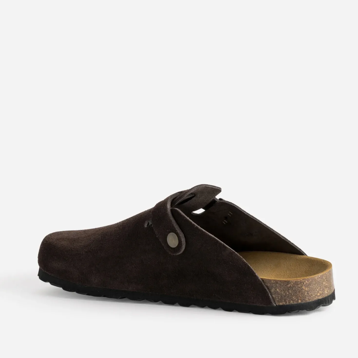 Mule-sabot marron cuir velours