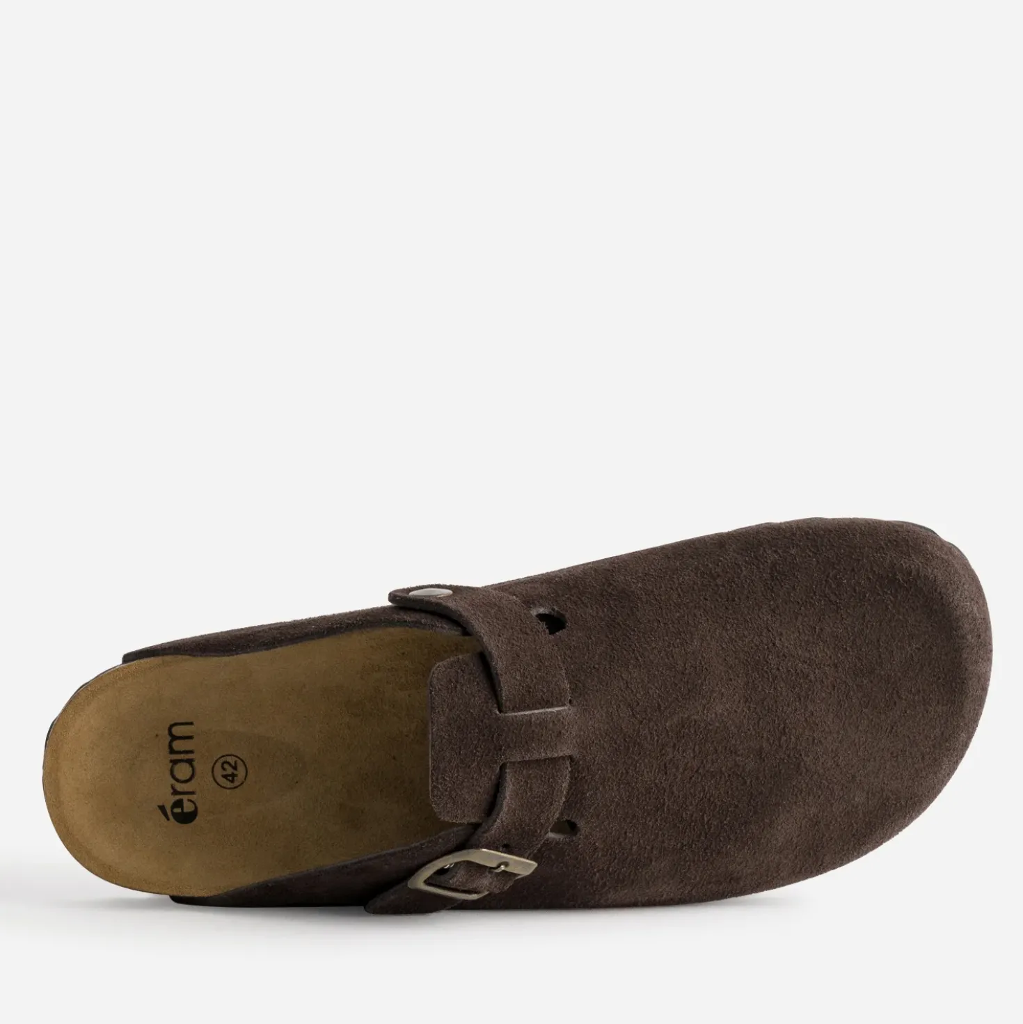 Mule-sabot marron cuir velours
