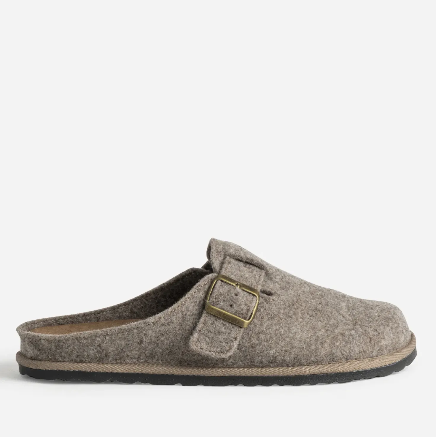 Mule-sabot taupe textile chiné