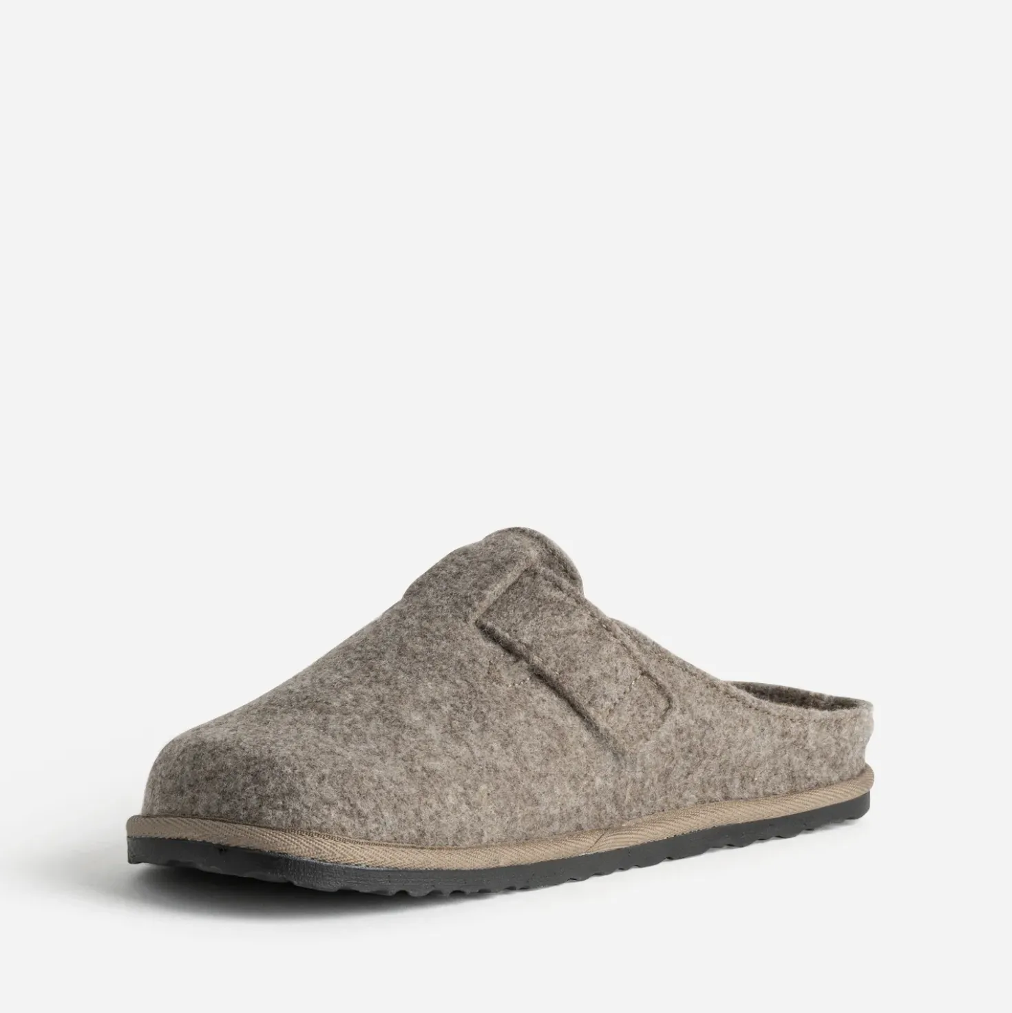 Mule-sabot taupe textile chiné