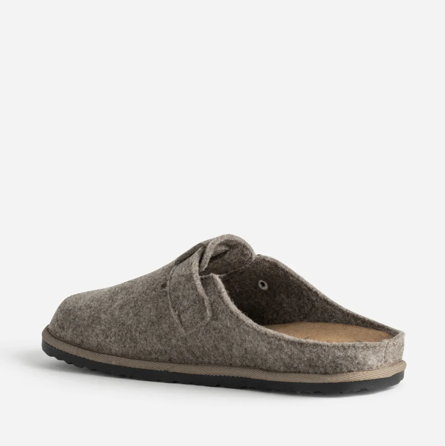 Mule-sabot taupe textile chiné