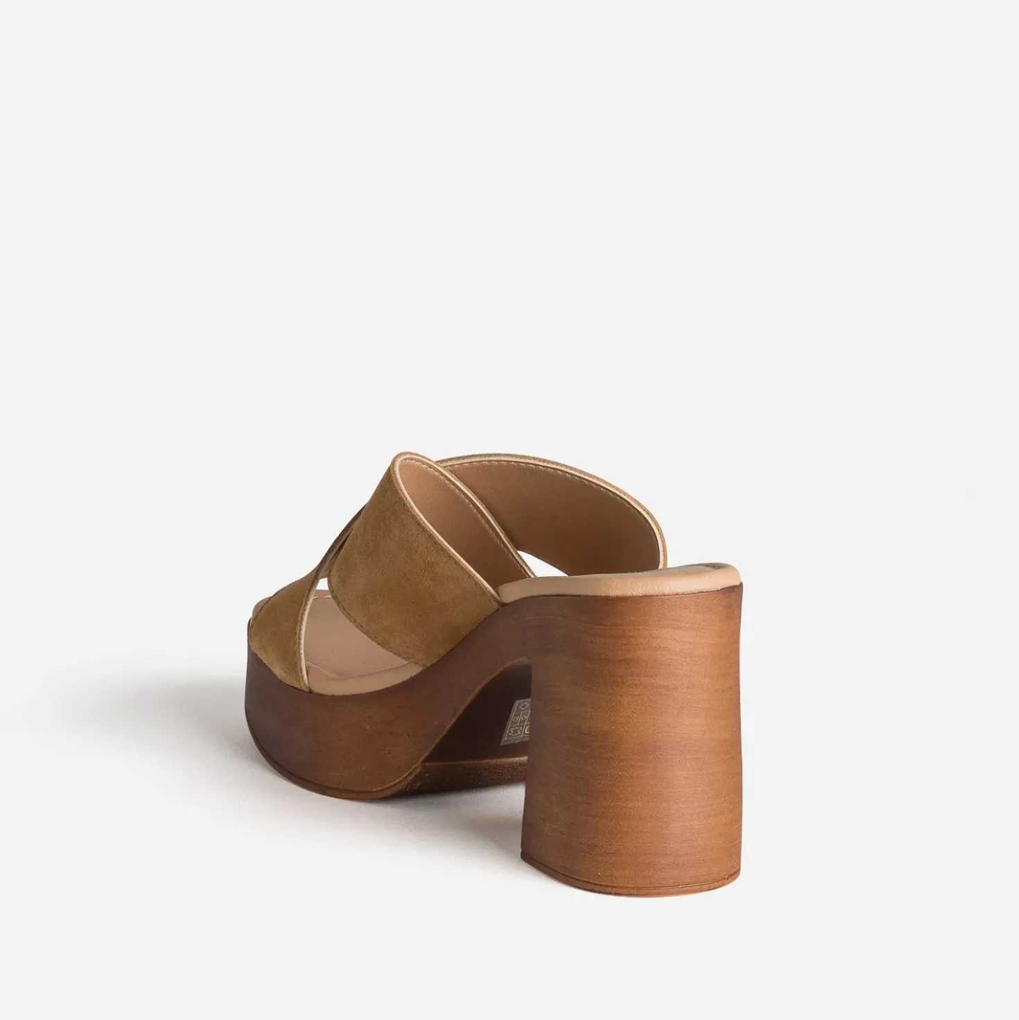 Mule taupe cuir velours