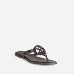 Mule-tong TEXTO marron cuir