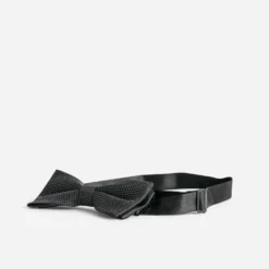 Nœud papillon noir faux-uni réglable