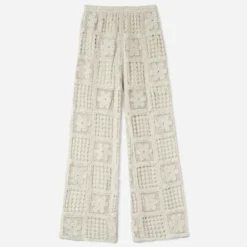 Pantalon fluide crochet écru