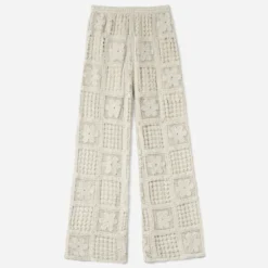 Pantalon fluide crochet écru