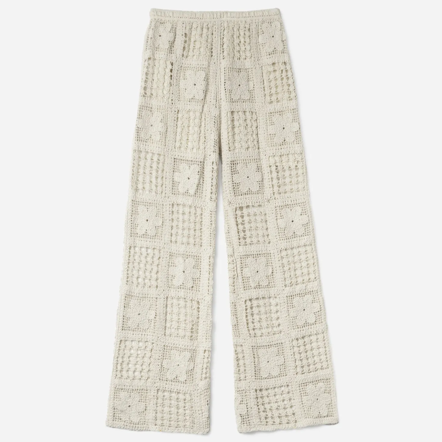 Pantalon fluide crochet écru