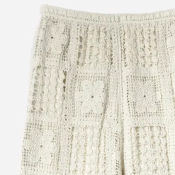 Pantalon fluide crochet écru