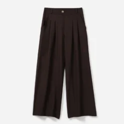 Pantalon TEXTO marron large