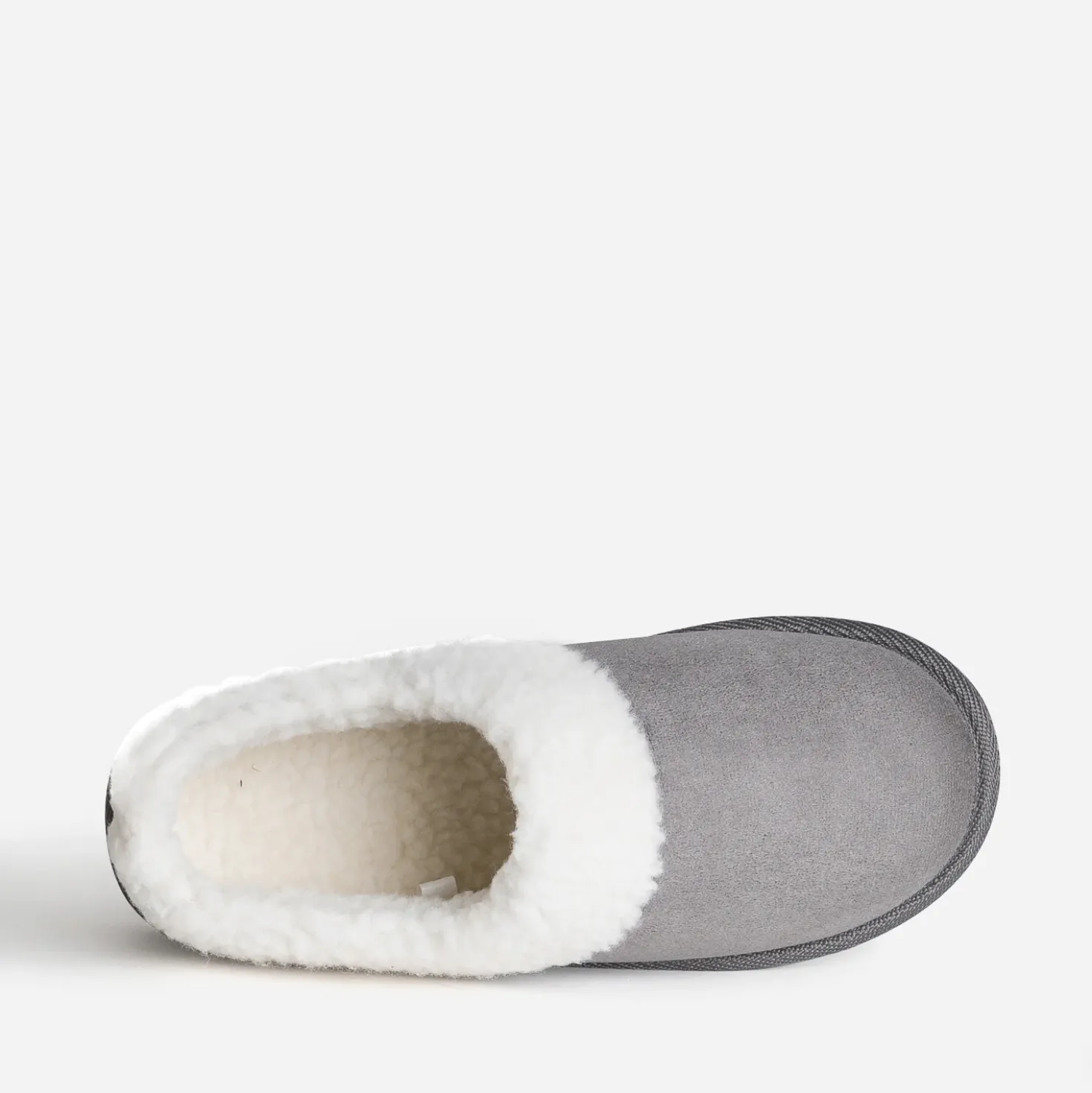 Pantoufle grise fourrée