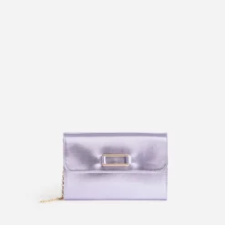 Pochette lilas métallisée