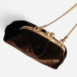 Pochette marron velours