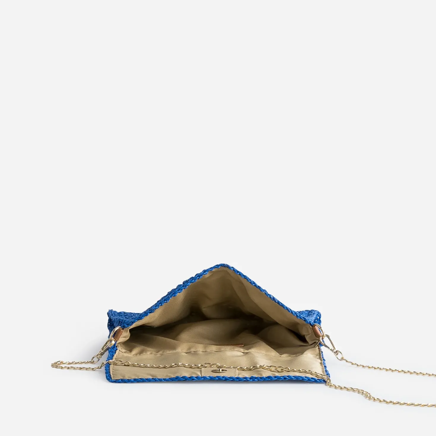 Pochette souple bleue en paille