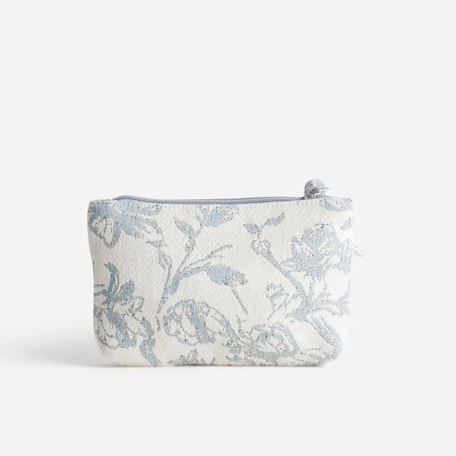 Pochette TEXTO beige motif floral baby blue