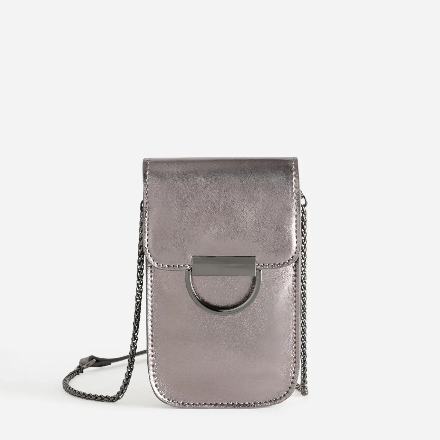 Pochette téléphone tactile TEXTO gris métallisé