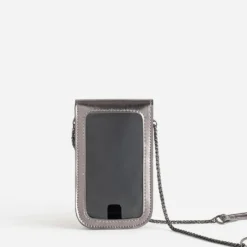 Pochette téléphone tactile TEXTO gris métallisé