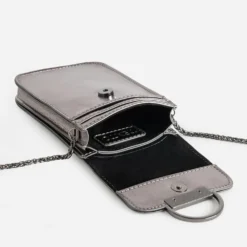 Pochette téléphone tactile TEXTO gris métallisé