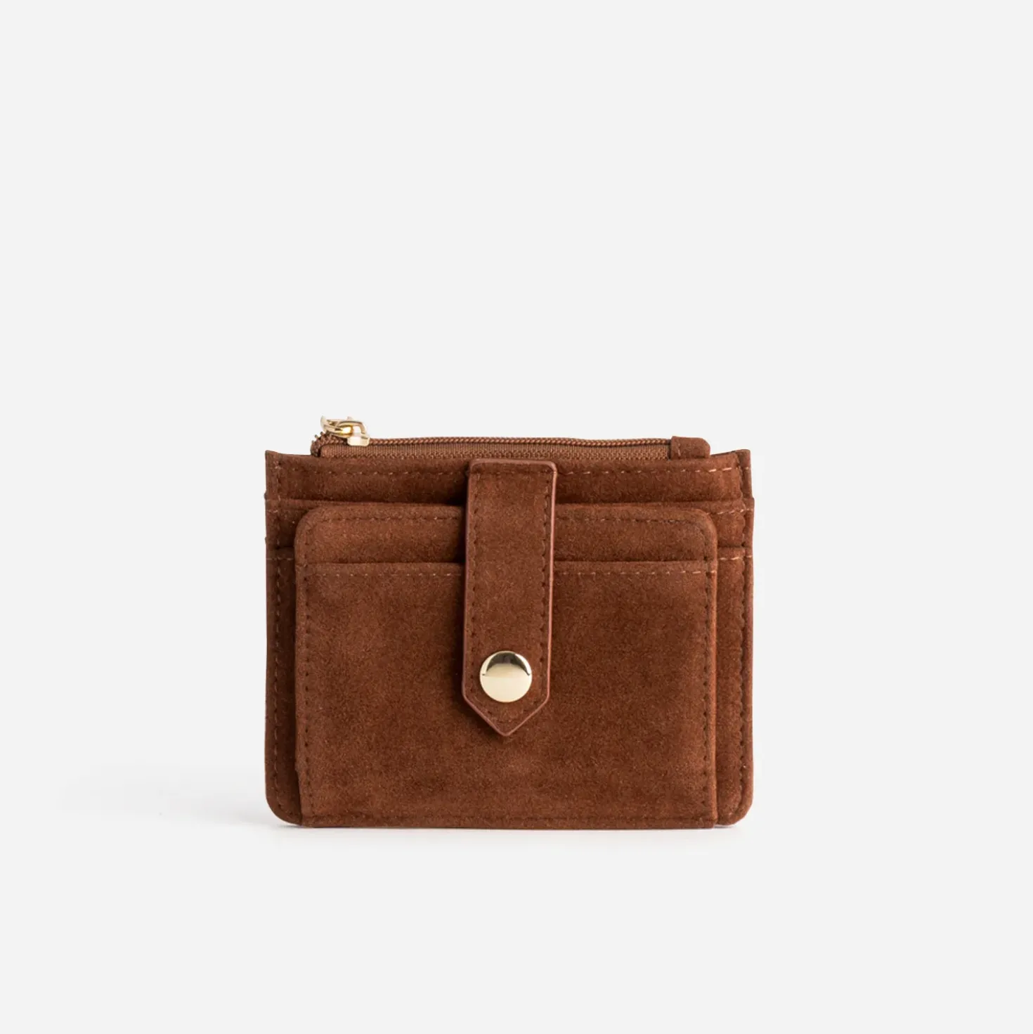 Porte-cartes cognac suédé