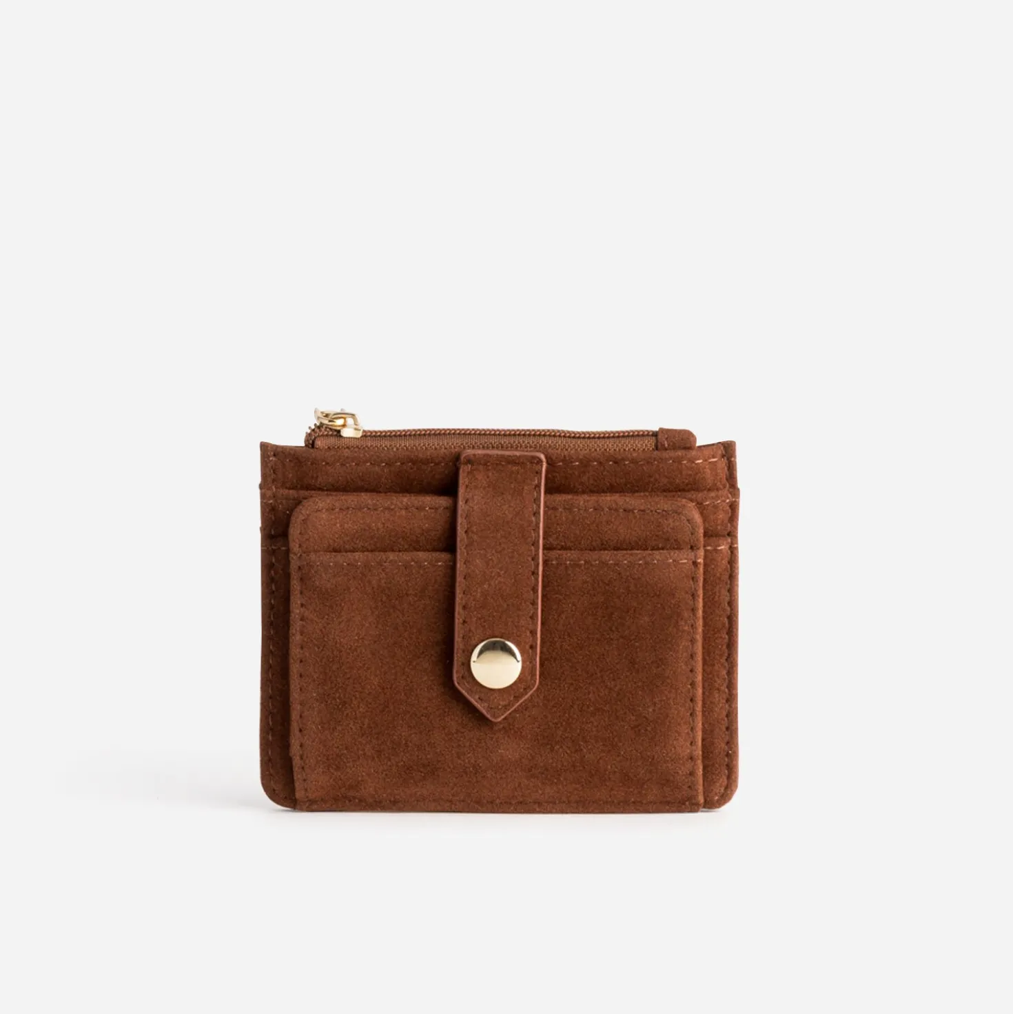 Porte-cartes cognac suédé