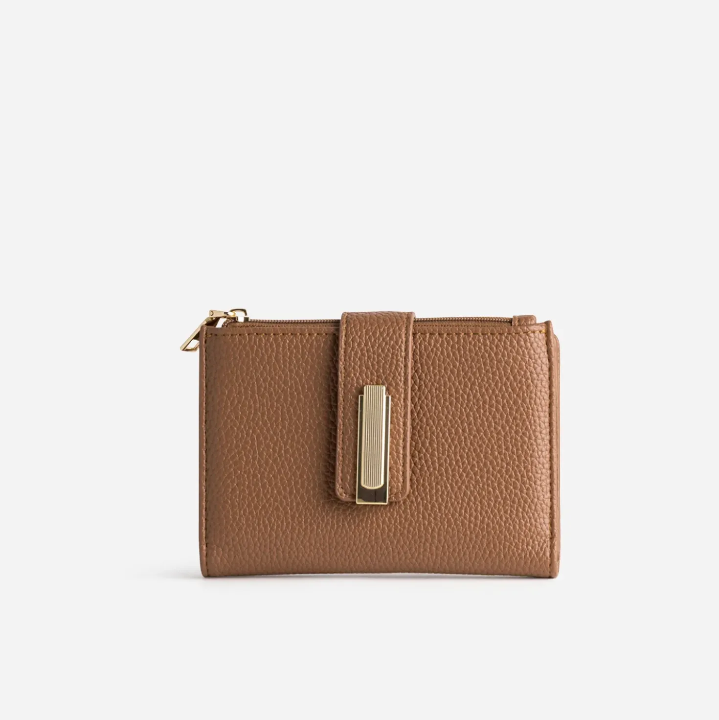 Portefeuille camel barrette métal