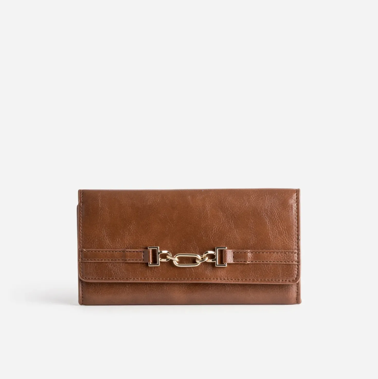 Portefeuille cognac décor anneau