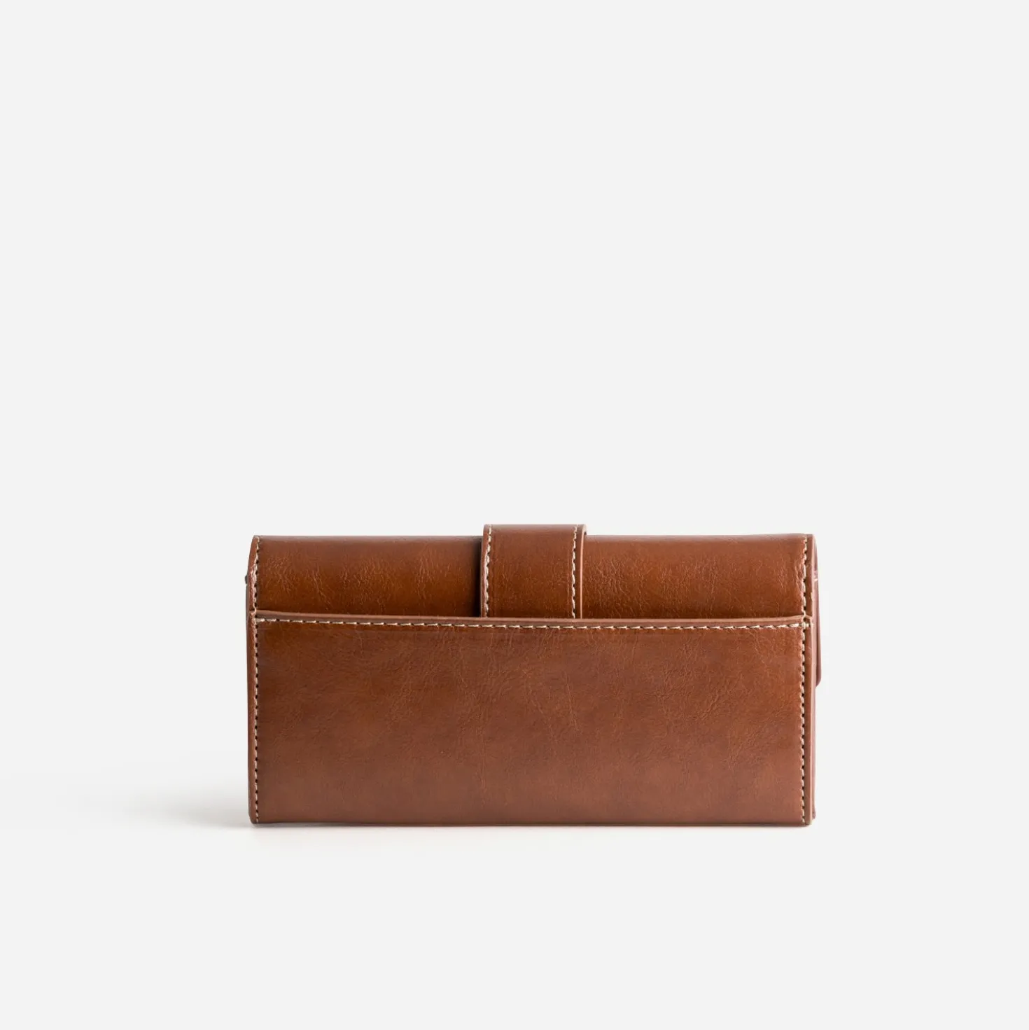 Portefeuille cognac maxi boucle