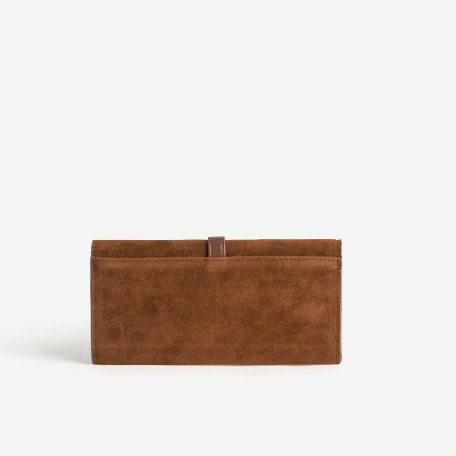 Portefeuille long cognac suédé