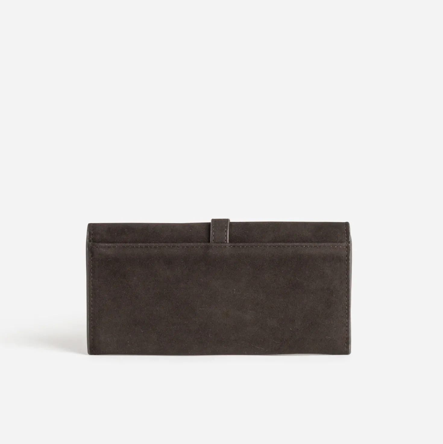 Portefeuille long marron suédé