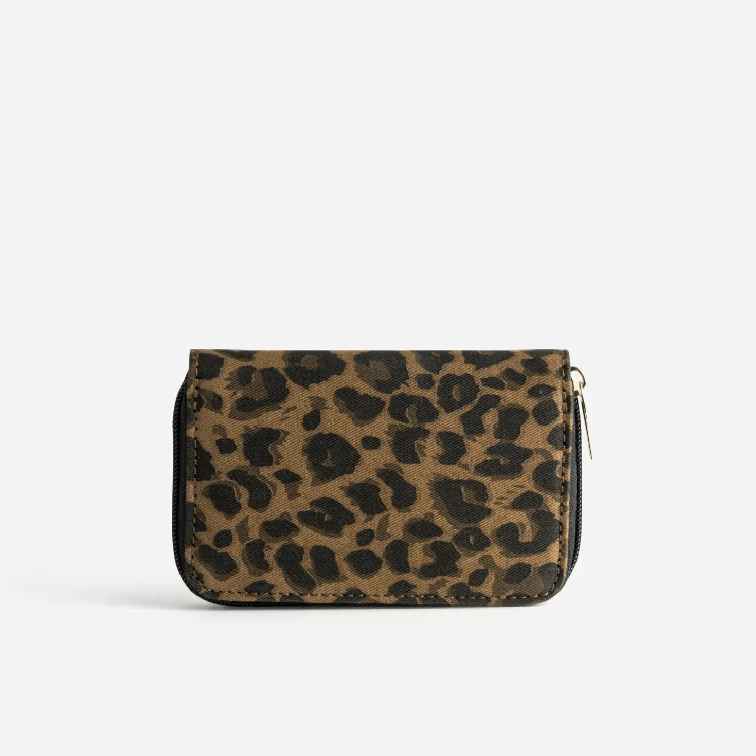 Portefeuille marron motif léopard
