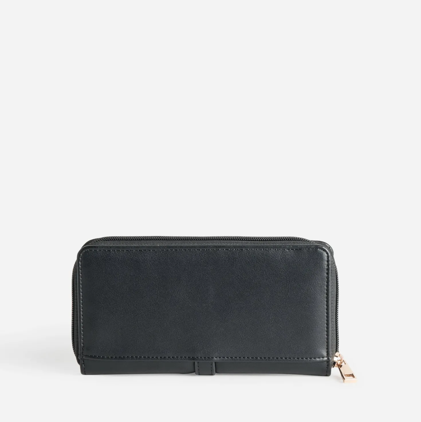 Portefeuille noir boucle décorative