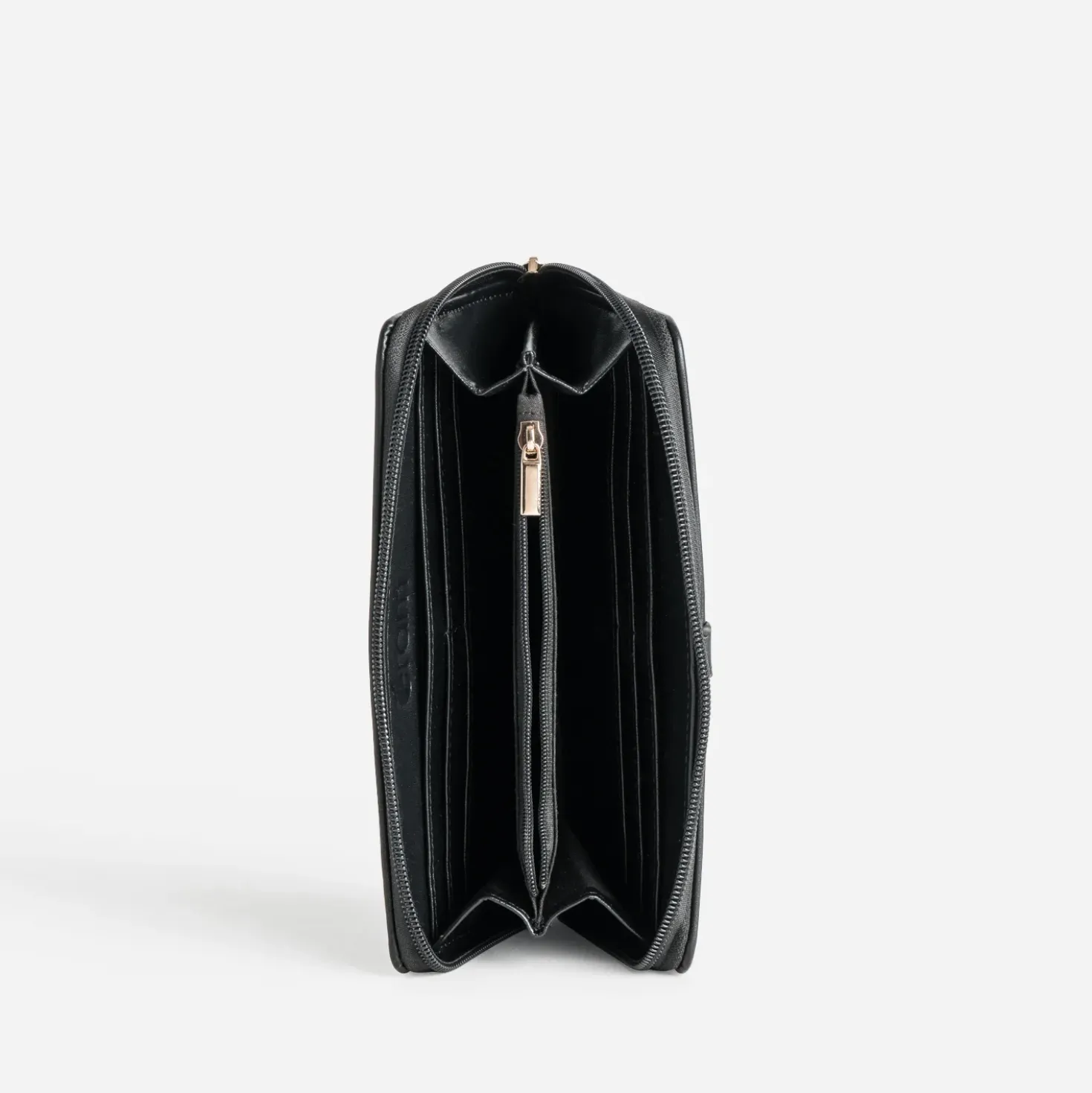 Portefeuille noir boucle décorative