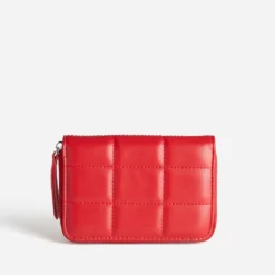 Portefeuille rouge matelassé