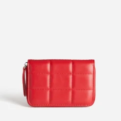 Portefeuille rouge matelassé