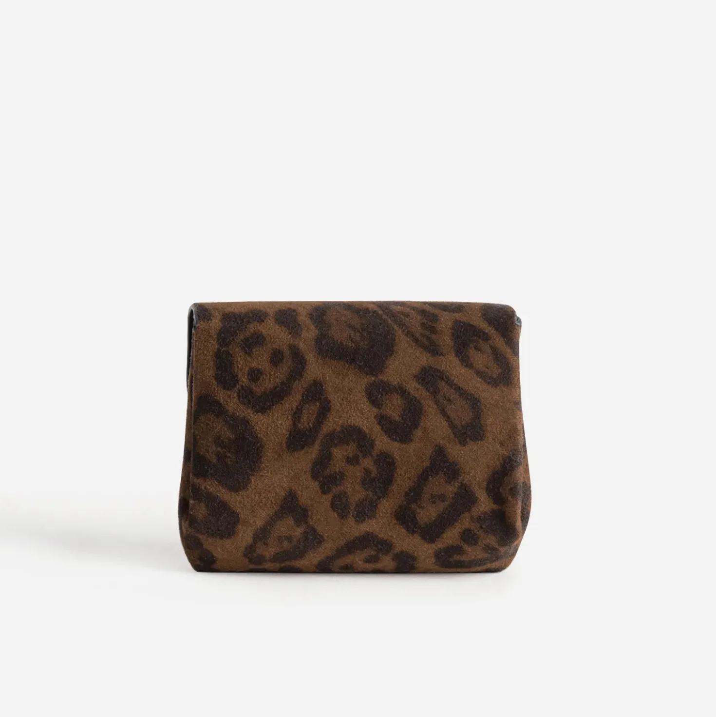 Porte-monnaie marron motif léopard 3 compartiments