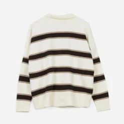 Pull ERAM WEAR écru à rayures marron