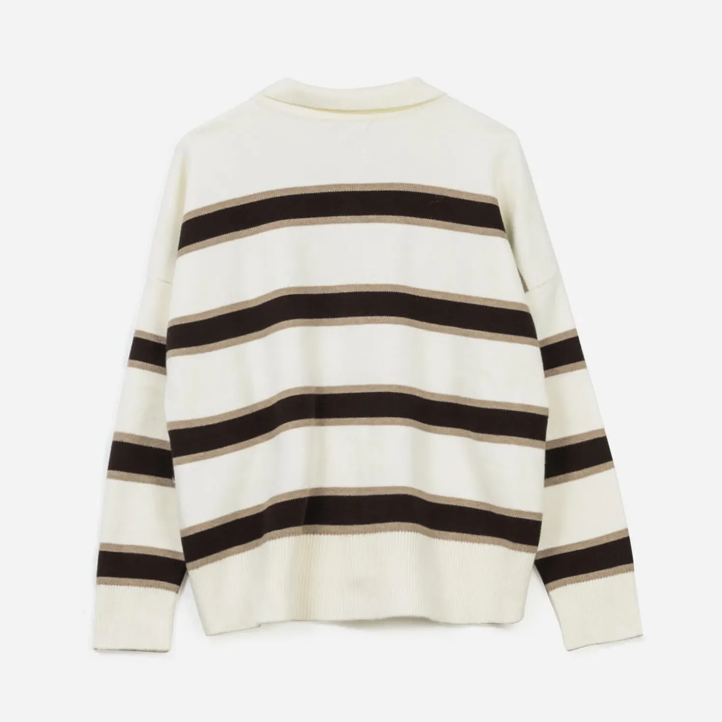 Pull ERAM WEAR écru à rayures marron