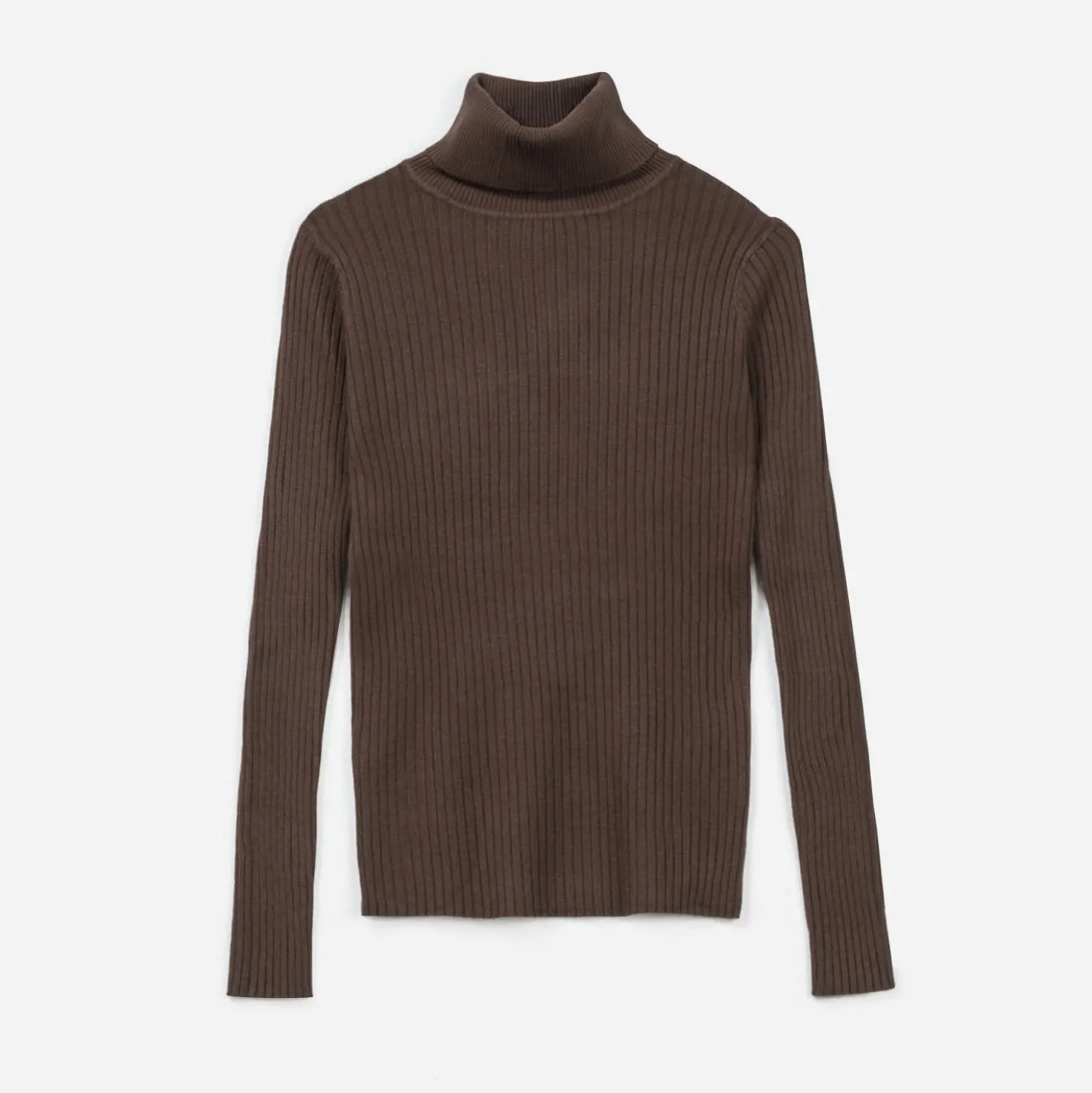 Pull ERAM WEAR marron tricot à col roulé