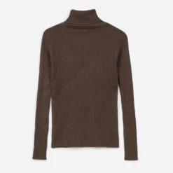 Pull ERAM WEAR marron tricot à col roulé