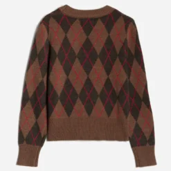 Pull marron motif losanges