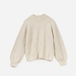 Pull TEXTO écru en tricot