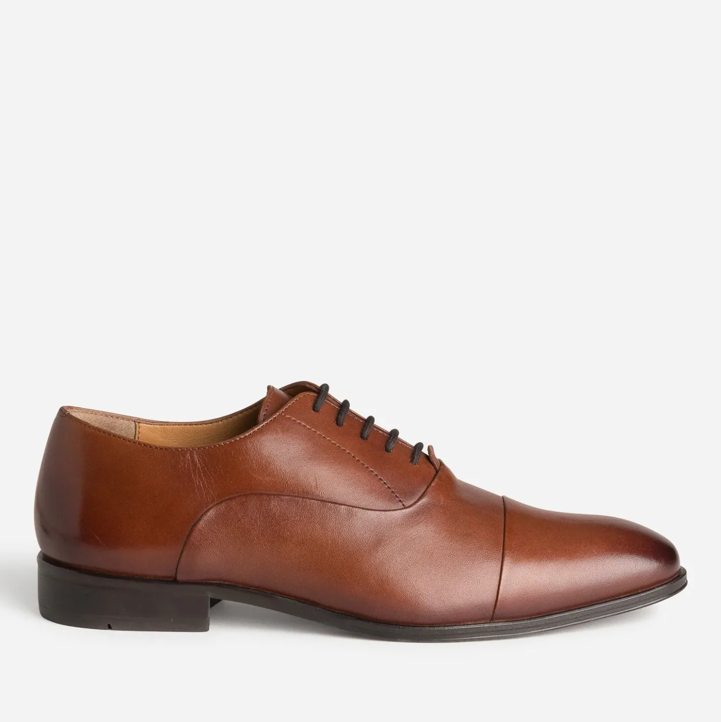 Richelieu cognac cuir bout droit