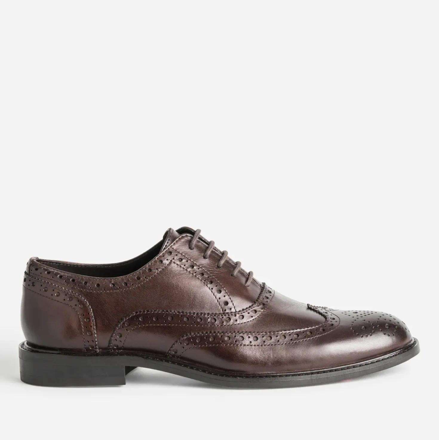 Richelieu marron cuir bout fleuri