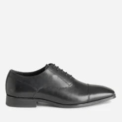 Richelieu noir cuir bout droit